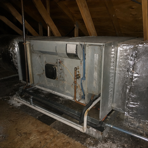 Attic Air Handler Swap before