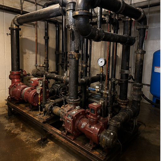 Pump Room Piping Cleanup before